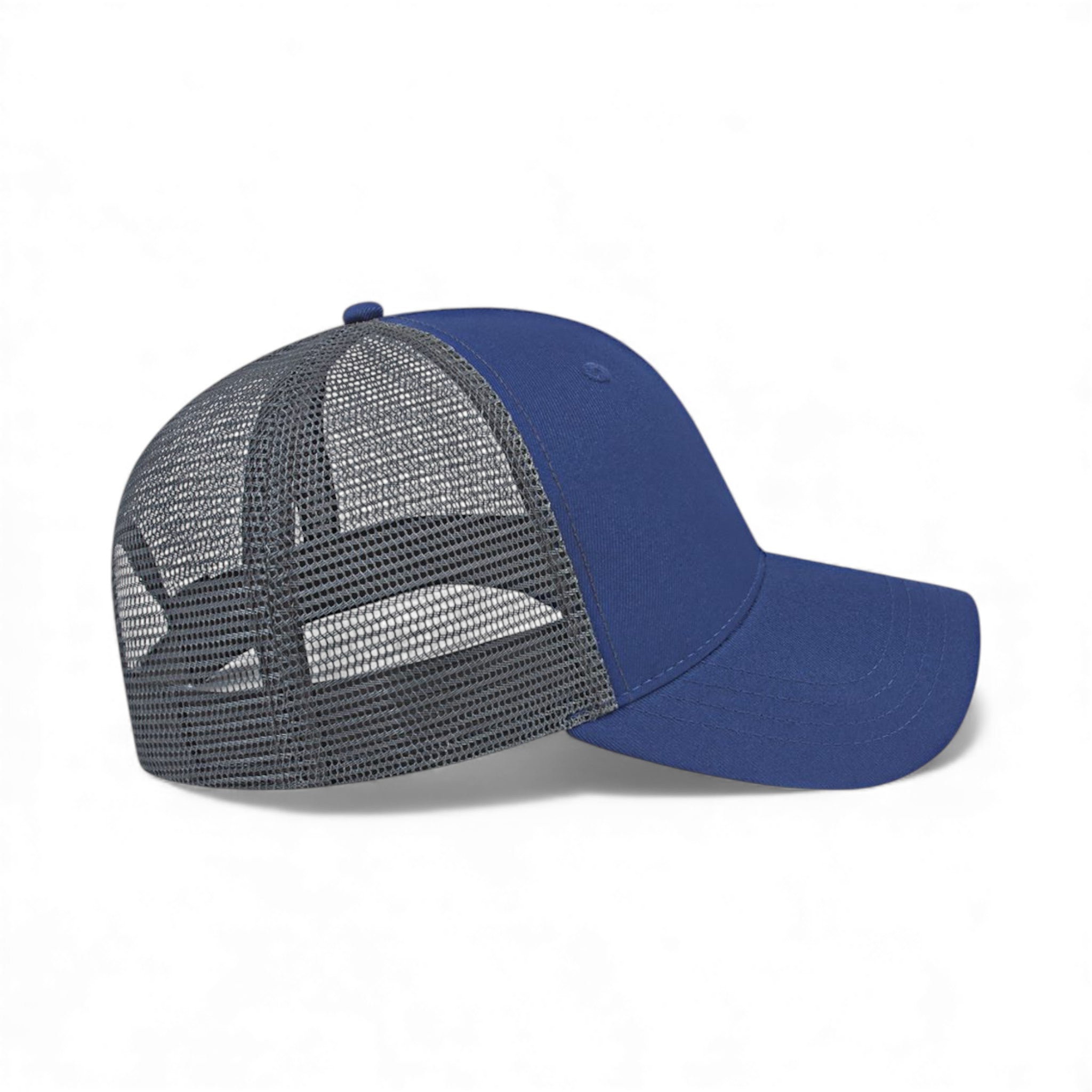 Right side view of Cap America x800 custom hat in royal and charcoal