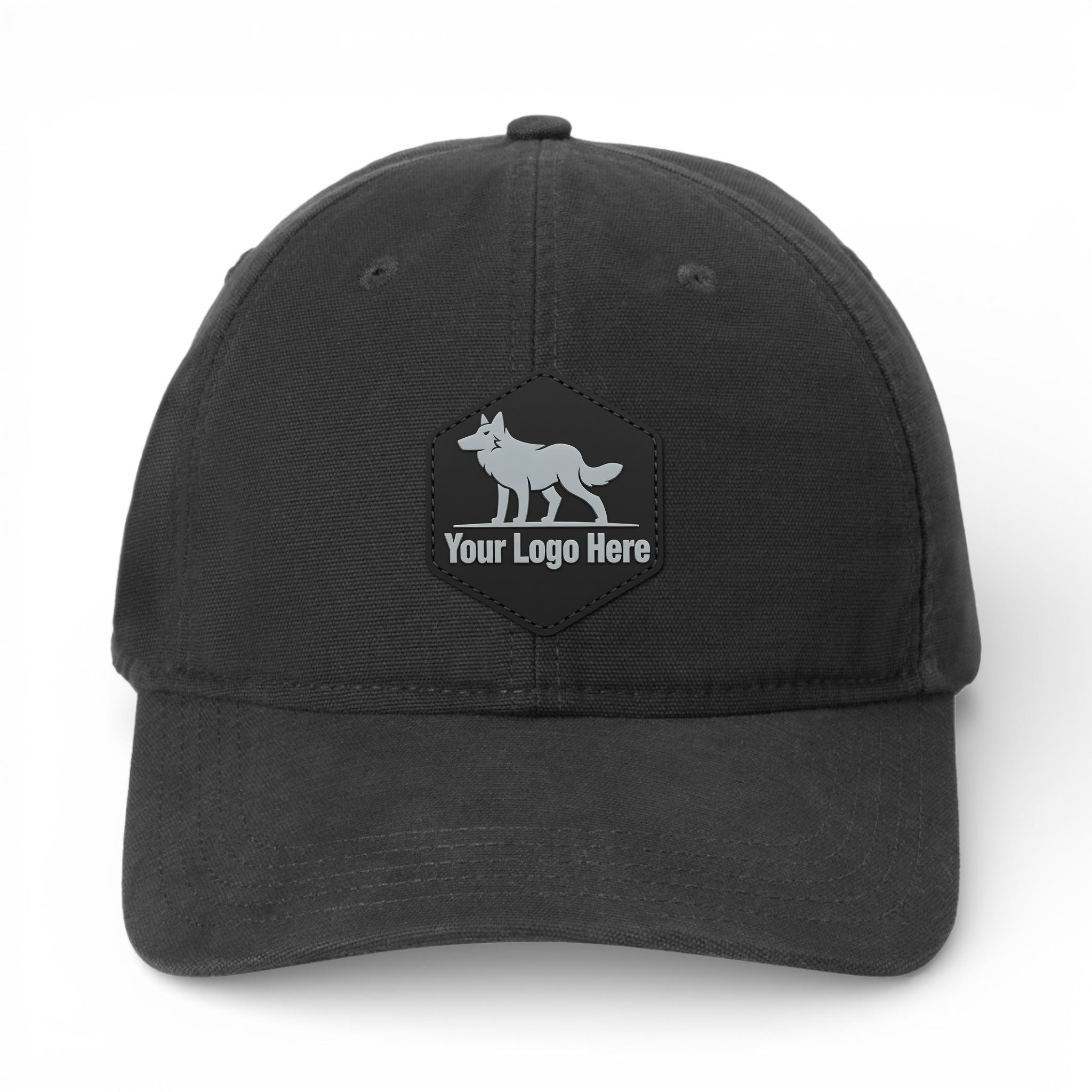 PVC patch preview of Carhartt CT103938 custom hat in black