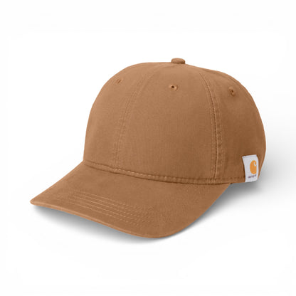Left side view of Carhartt CT103938 custom hat in carhartt brown