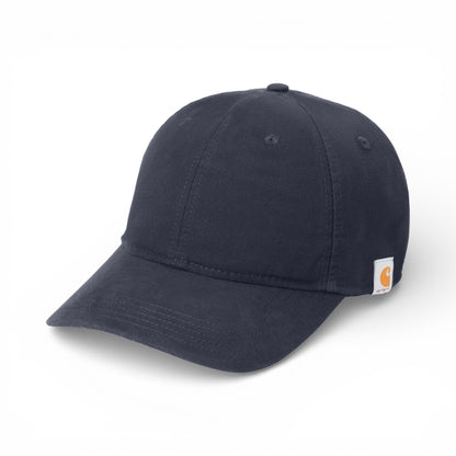 Left side view of Carhartt CT103938 custom hat in navy