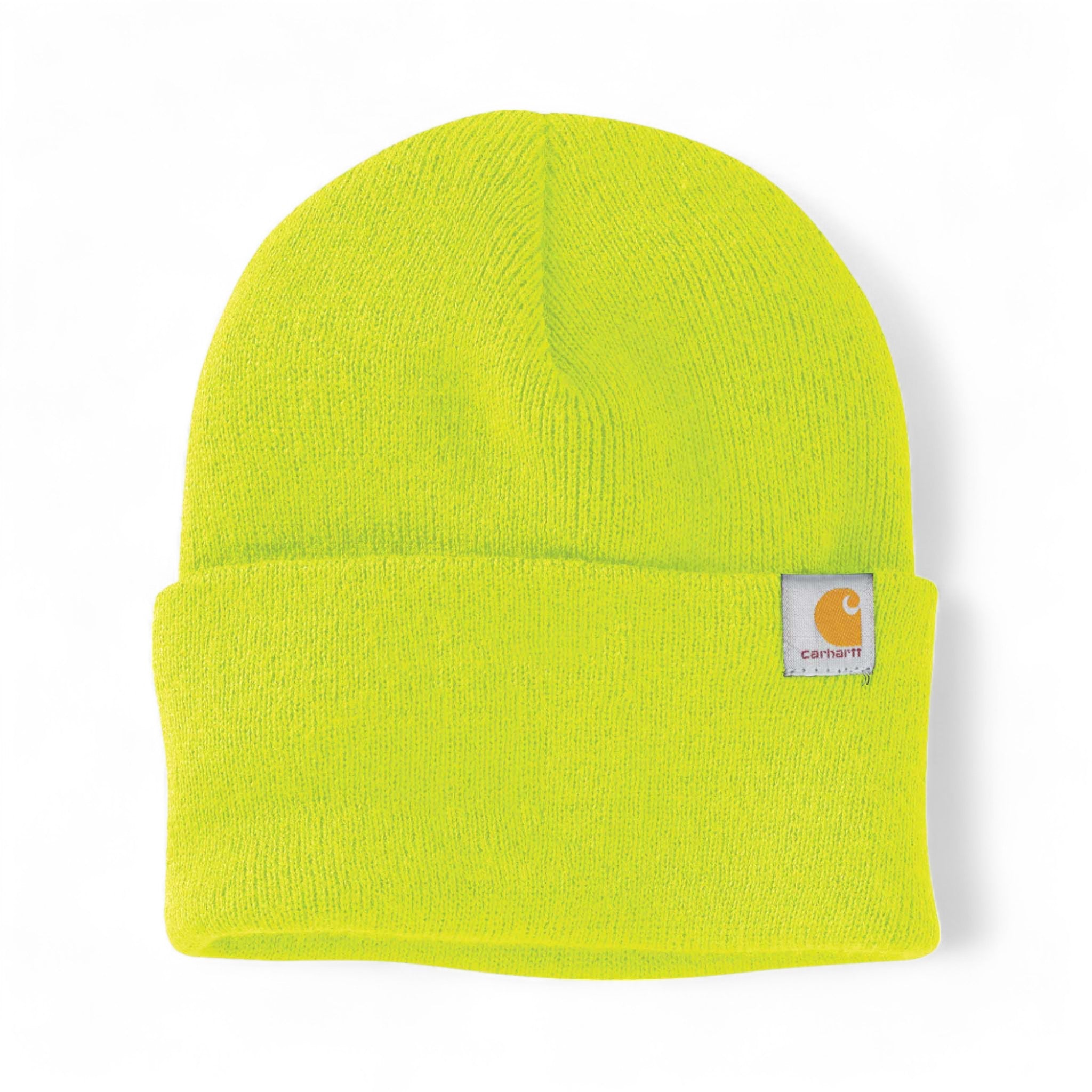 Front view of Carhartt CT104597 custom hat in brite lime