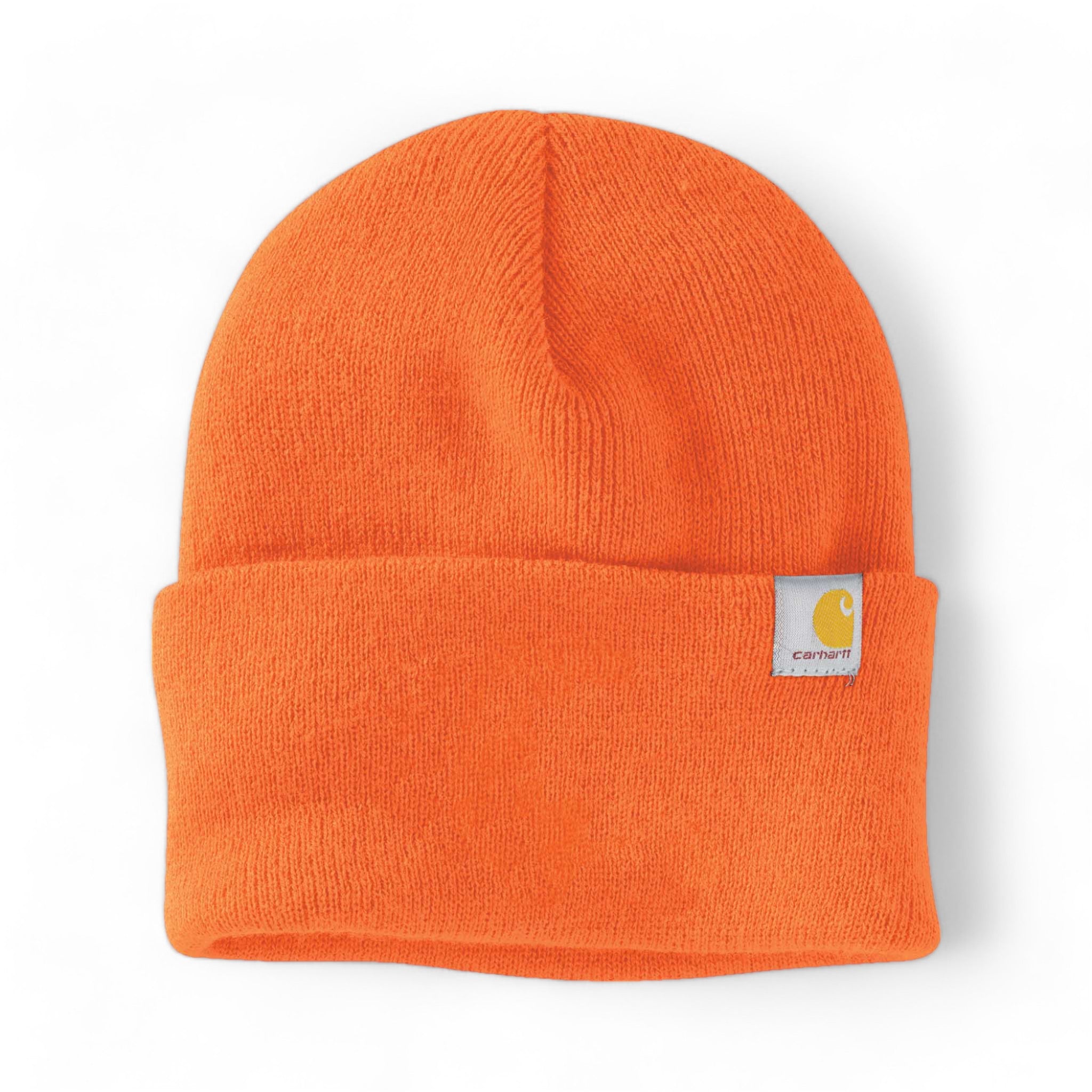 Front view of Carhartt CT104597 custom hat in brite orange