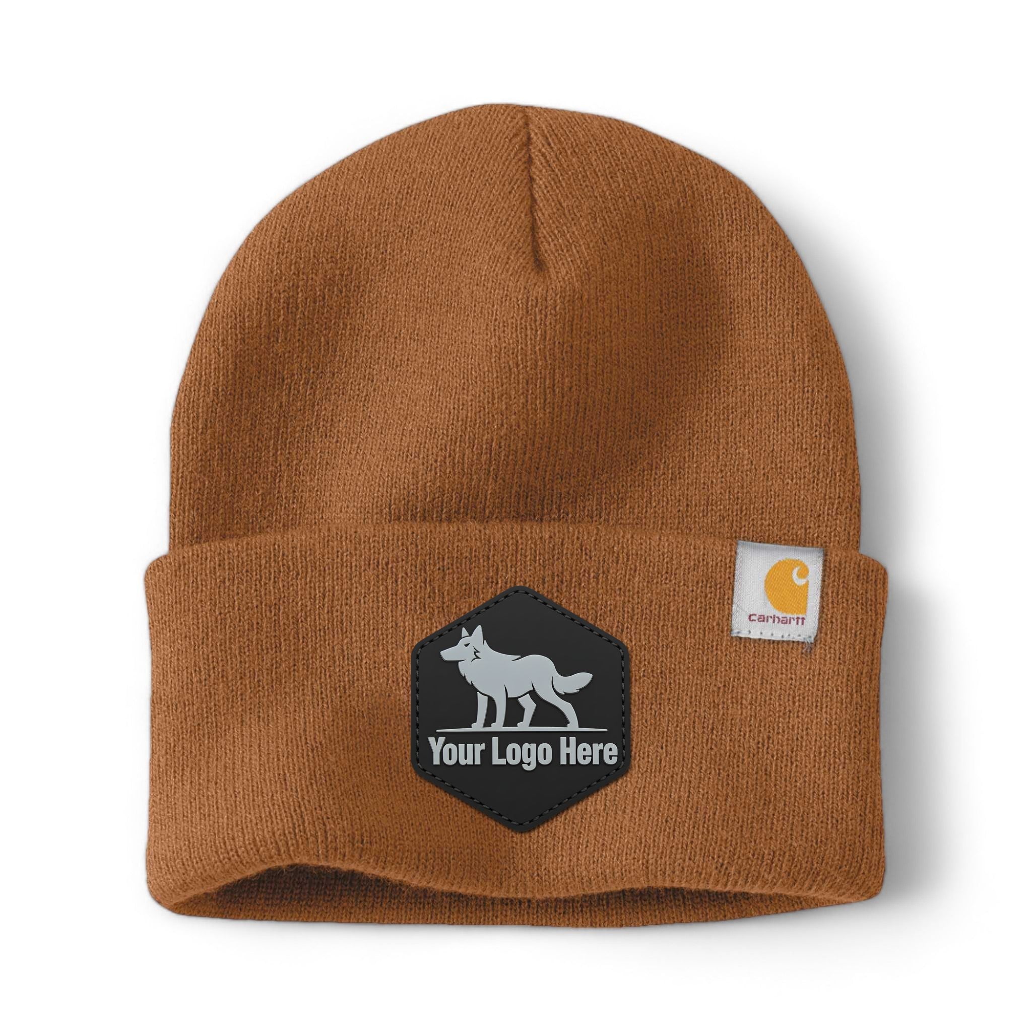 PVC patch preview of Carhartt CT104597 custom hat in carhartt brown