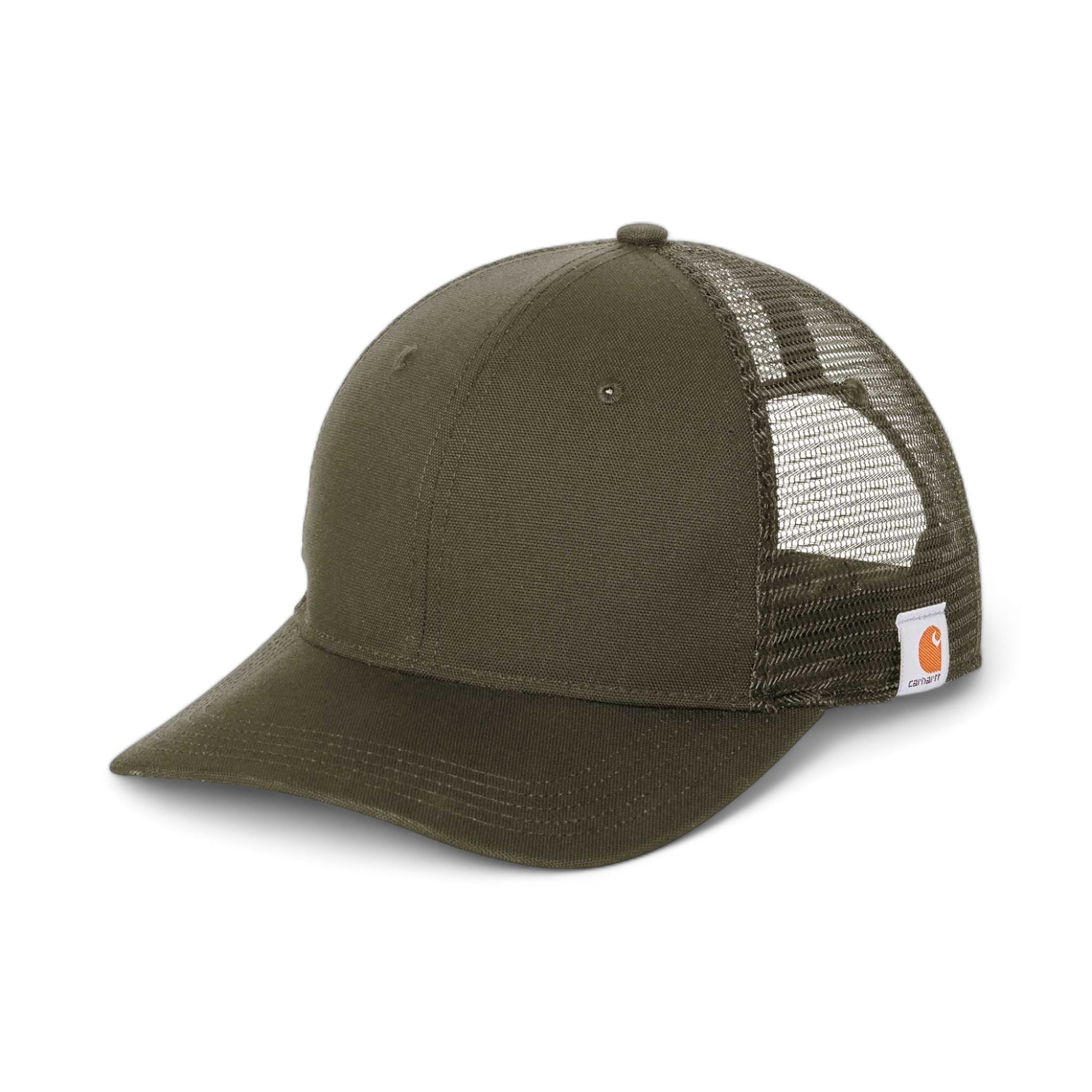 Side view of Carhartt CT105298 custom hat in moss