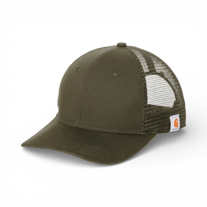 Left side view of Carhartt CT105298 custom hat in moss