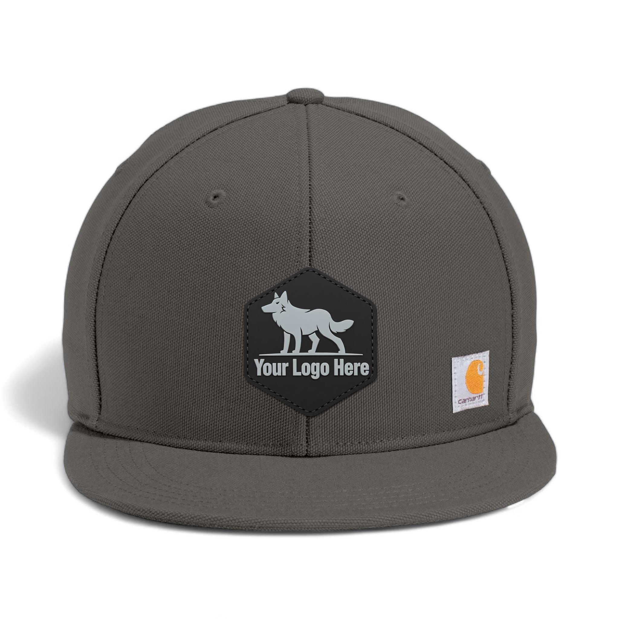 PVC patch preview of Carhartt CT106665 custom hat in gravel