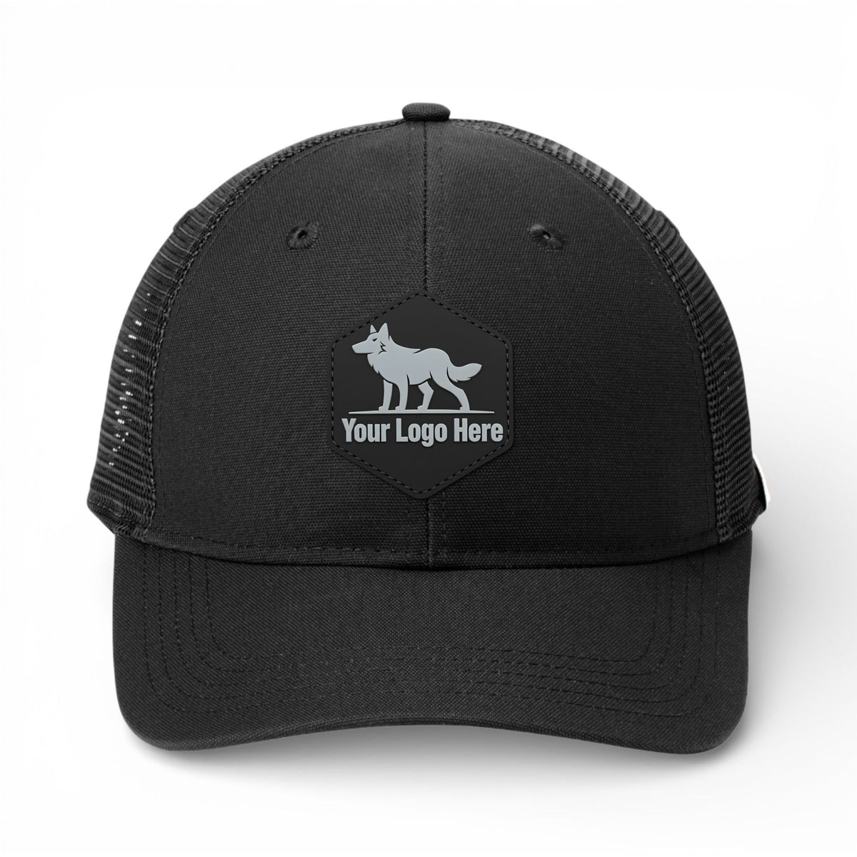 PVC patch preview of Carhartt CT106687 custom hat in black