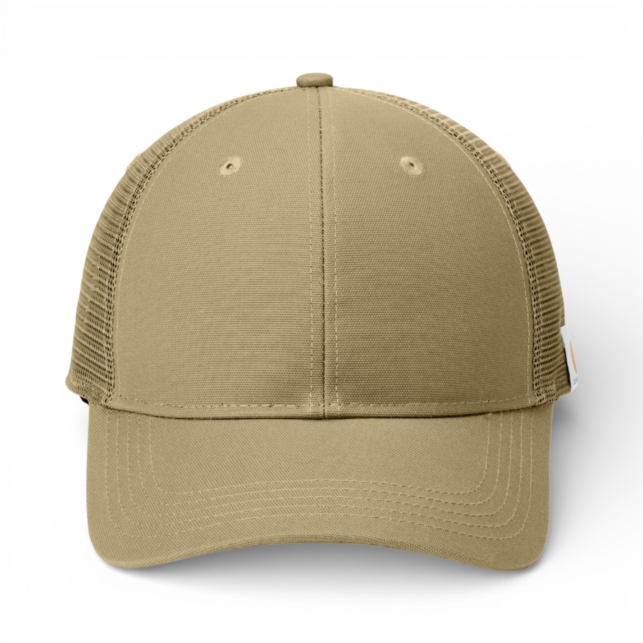 Front view of Carhartt CT106687 custom hat in dark khaki