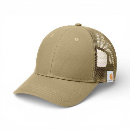 Left side view of Carhartt CT106687 custom hat in dark khaki