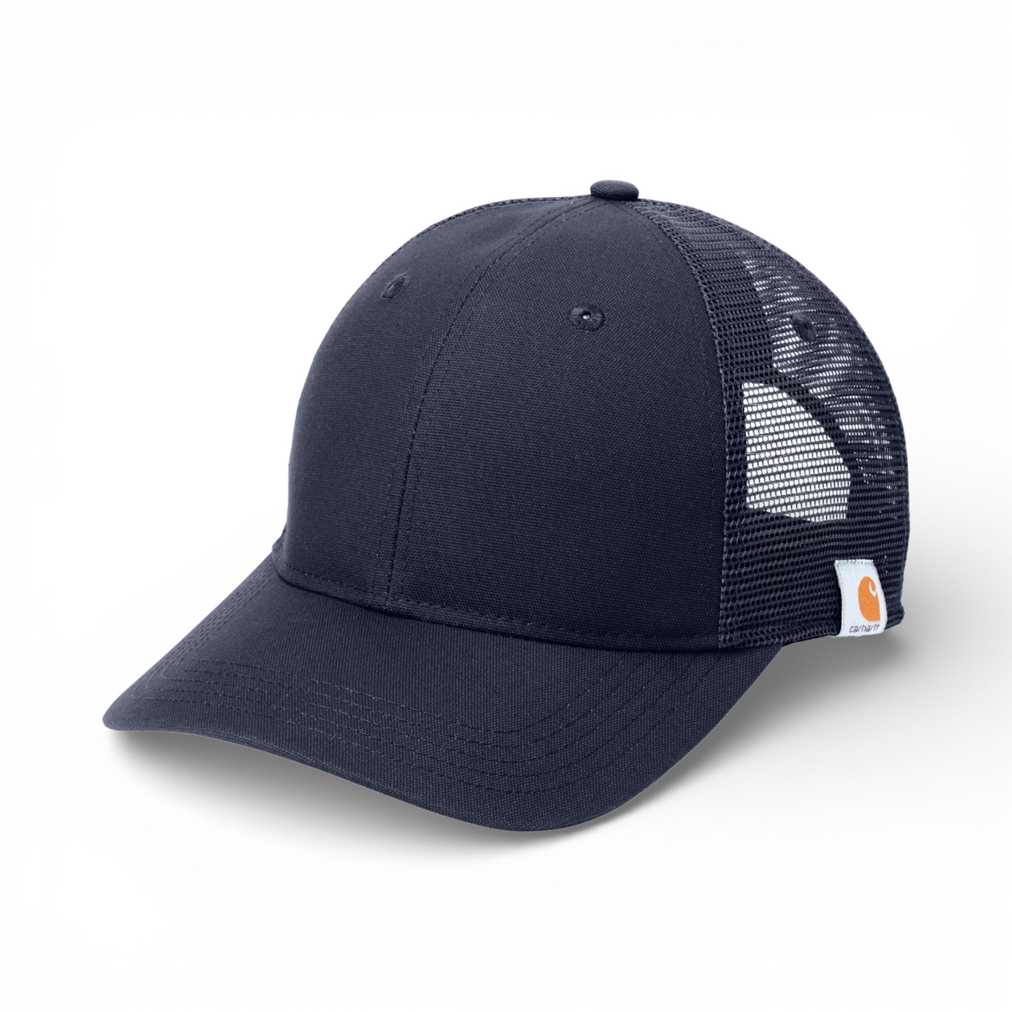 Left side view of Carhartt CT106687 custom hat in navy
