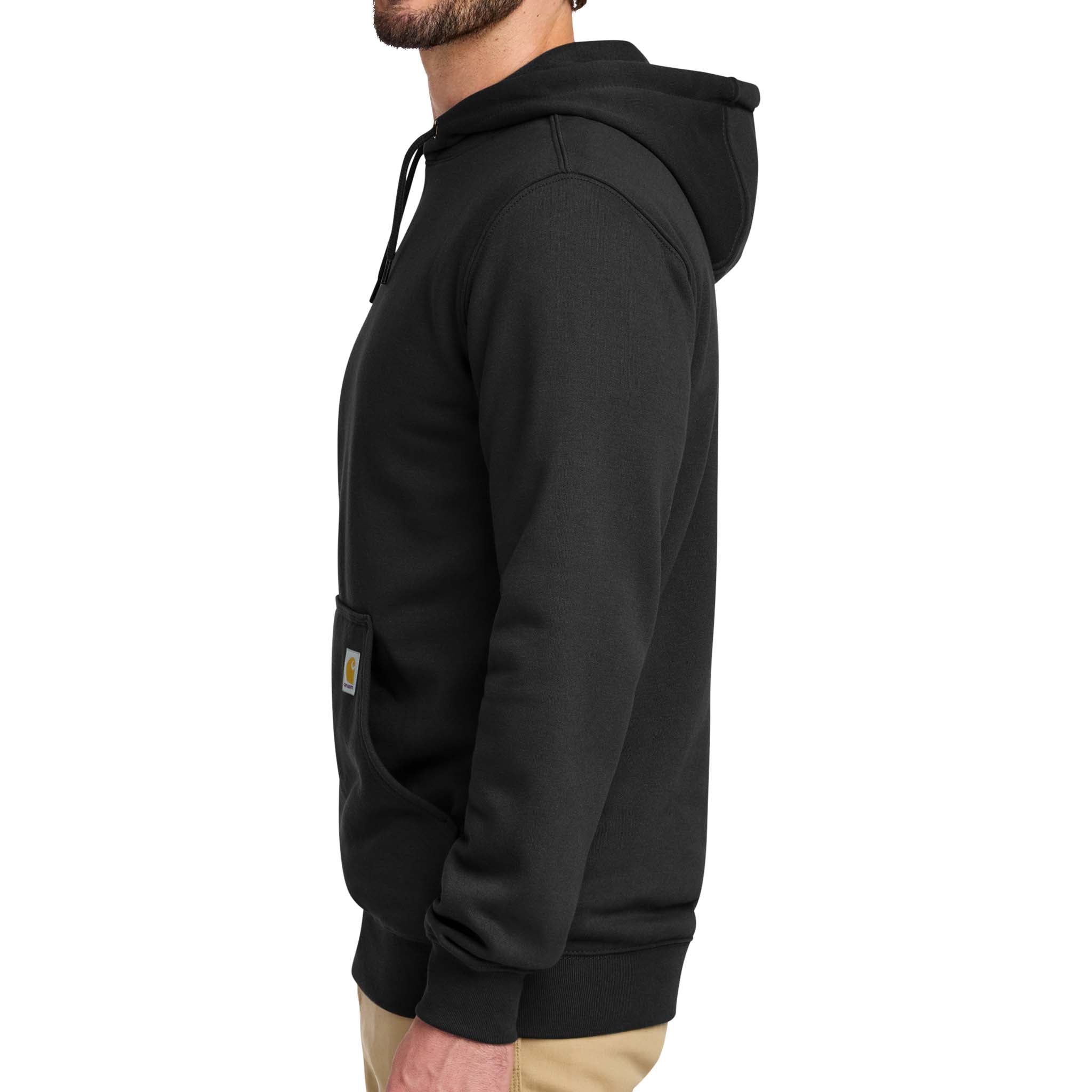 Carhartt CTK121 custom hoodie in black, left side view
