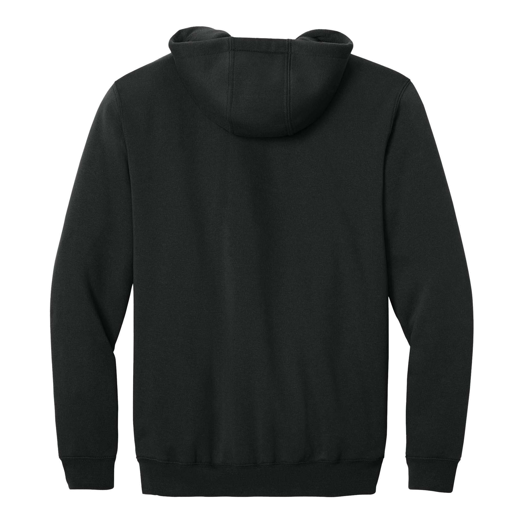 Carhartt CTK122 custom full-zip hoodie in black, back view