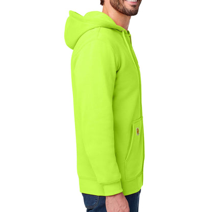 Carhartt CTK122 custom full-zip hoodie in brite lime, right side view