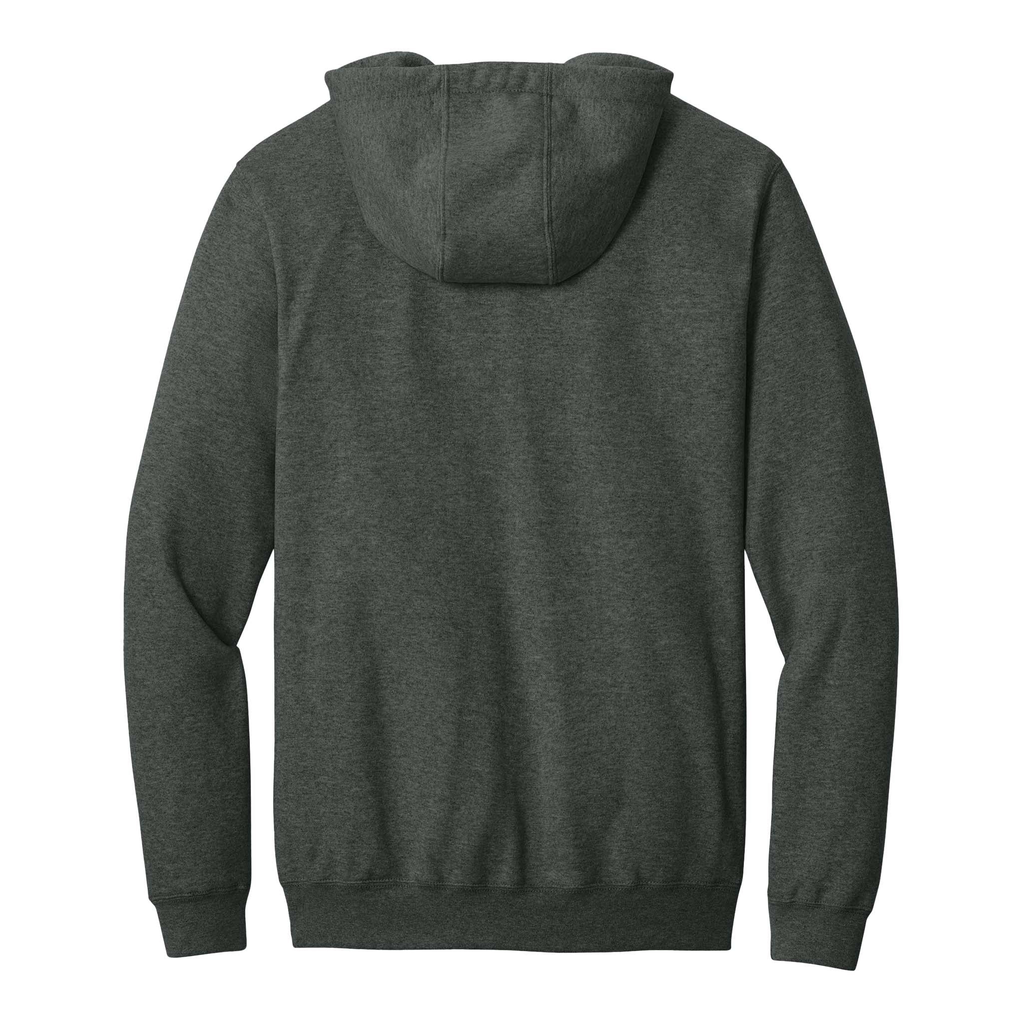 Carhartt CTK122 custom full-zip hoodie in carbon heather, back view
