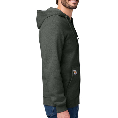 Carhartt CTK122 custom full-zip hoodie in carbon heather, right side view
