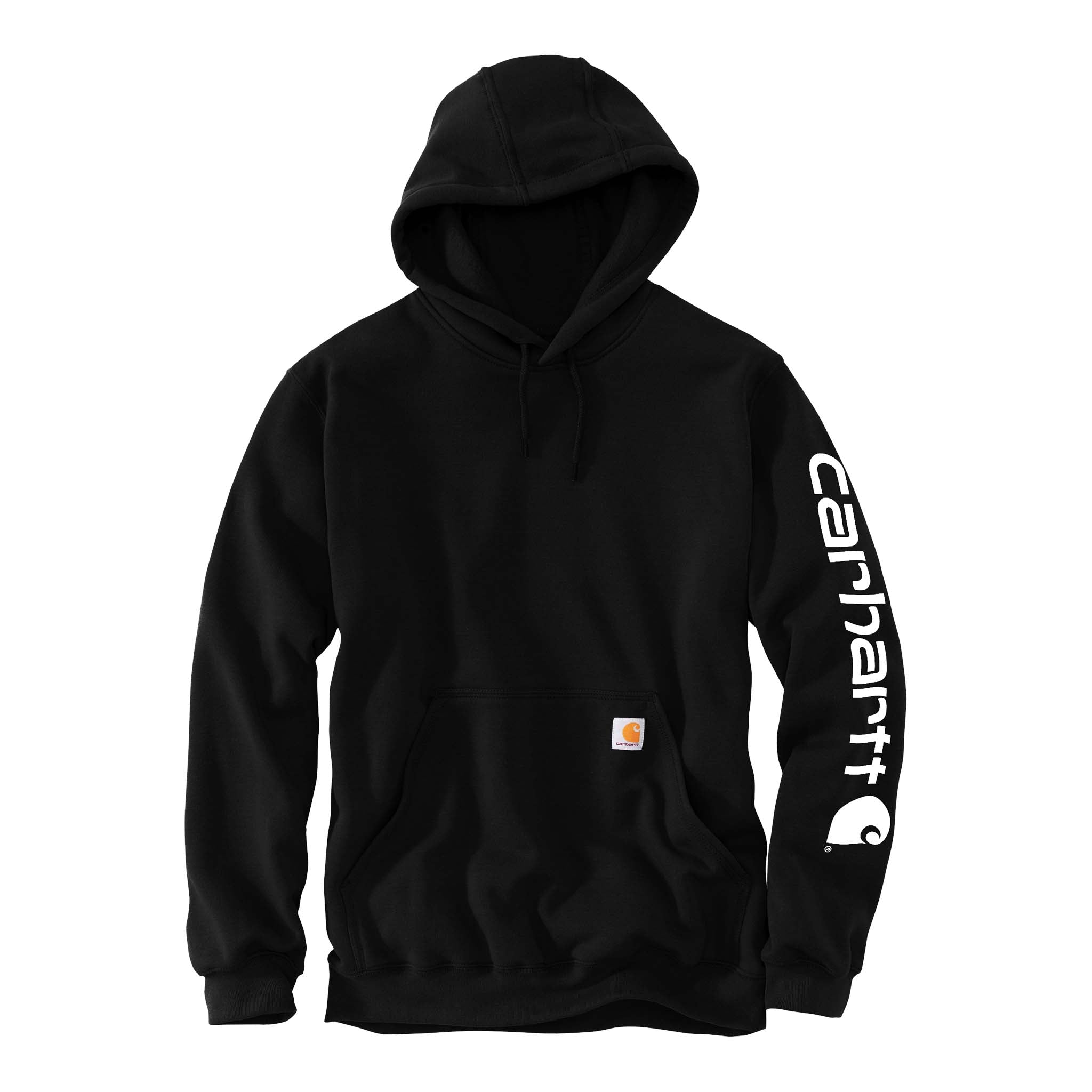 Carhartt CTK288 custom hoodie in black, front view