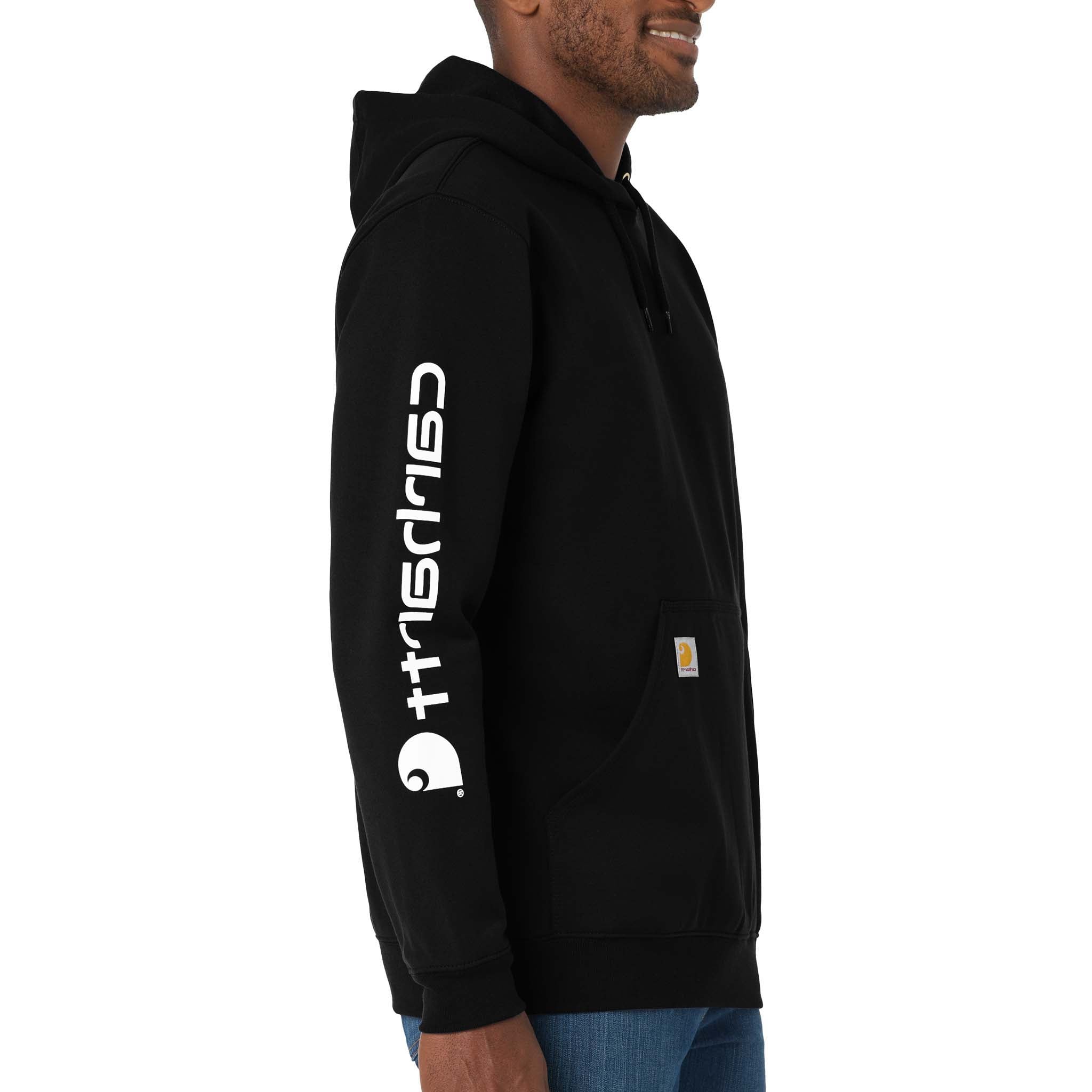 Carhartt CTK288 custom hoodie in black, right side view
