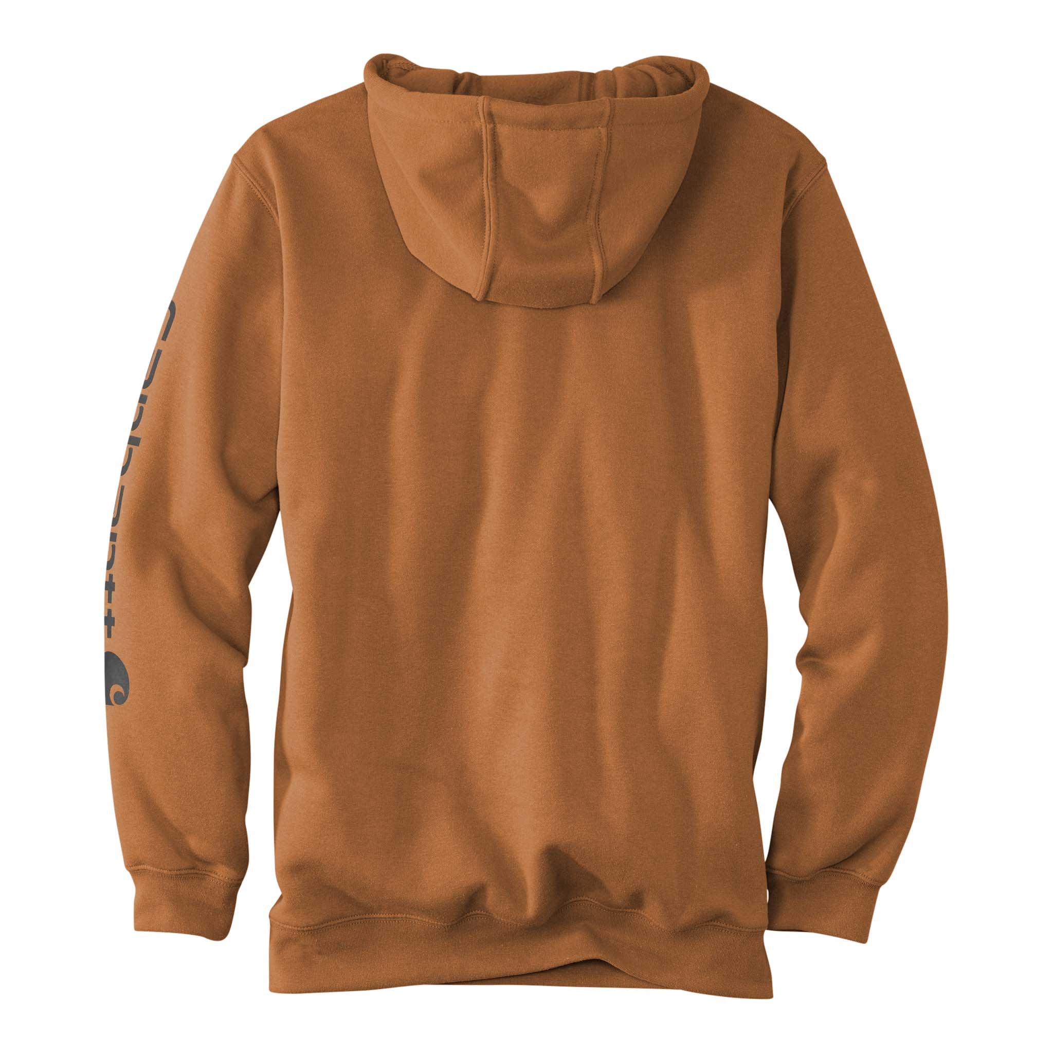 Carhartt CTK288 custom hoodie in carhartt brown, back view