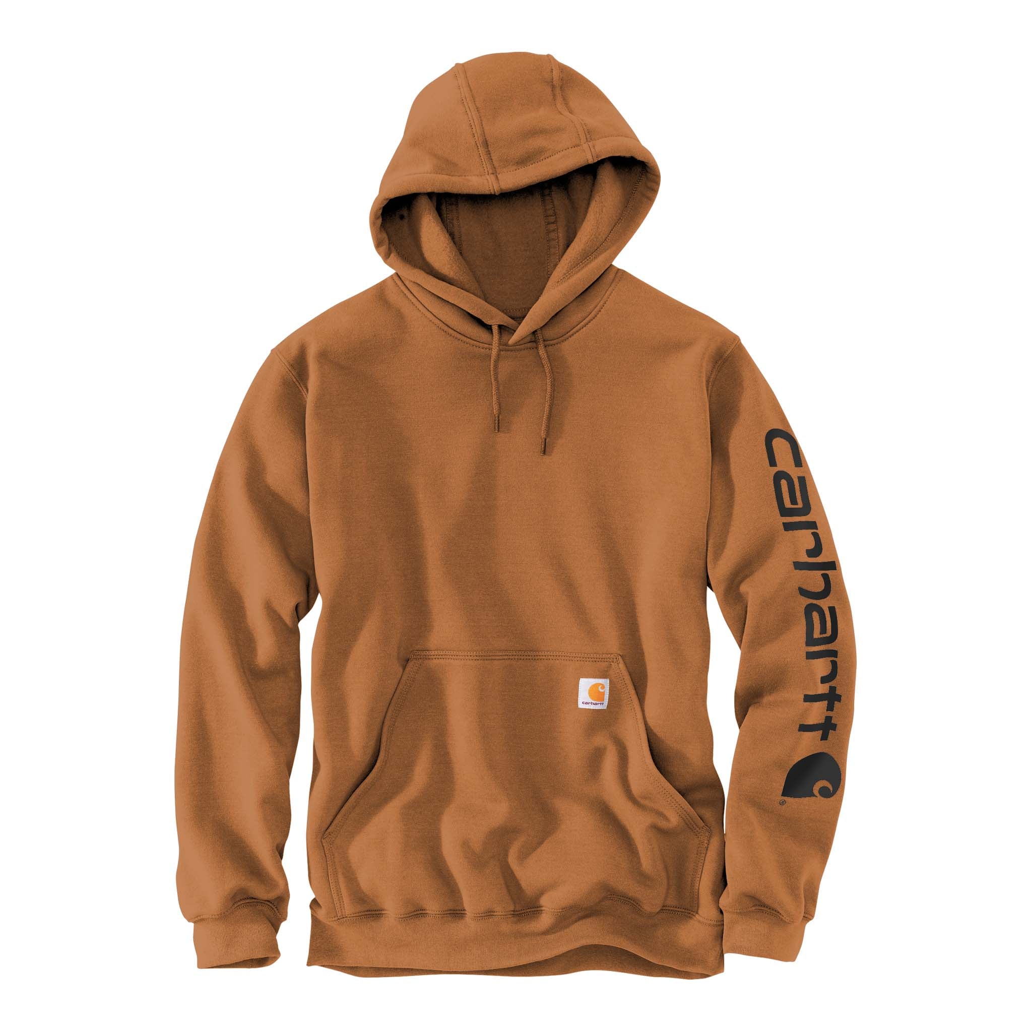 Carhartt CTK288 custom hoodie in carhartt brown, front view