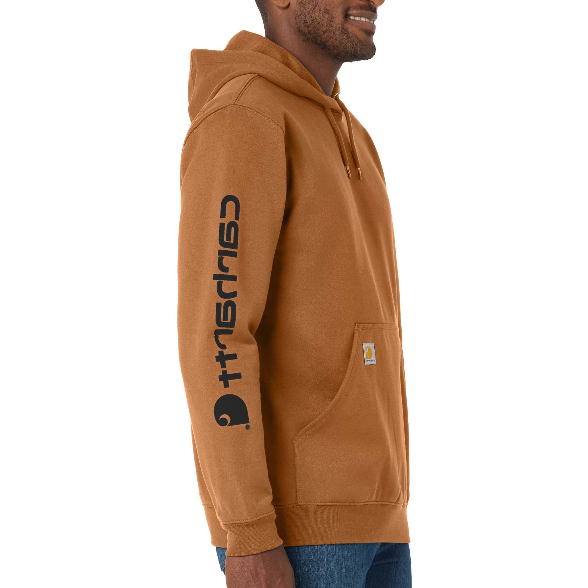 Carhartt CTK288 custom hoodie in carhartt brown, right side view
