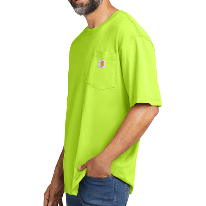Carhartt CTK87 custom short sleeve t-shirt in brite lime, left side view