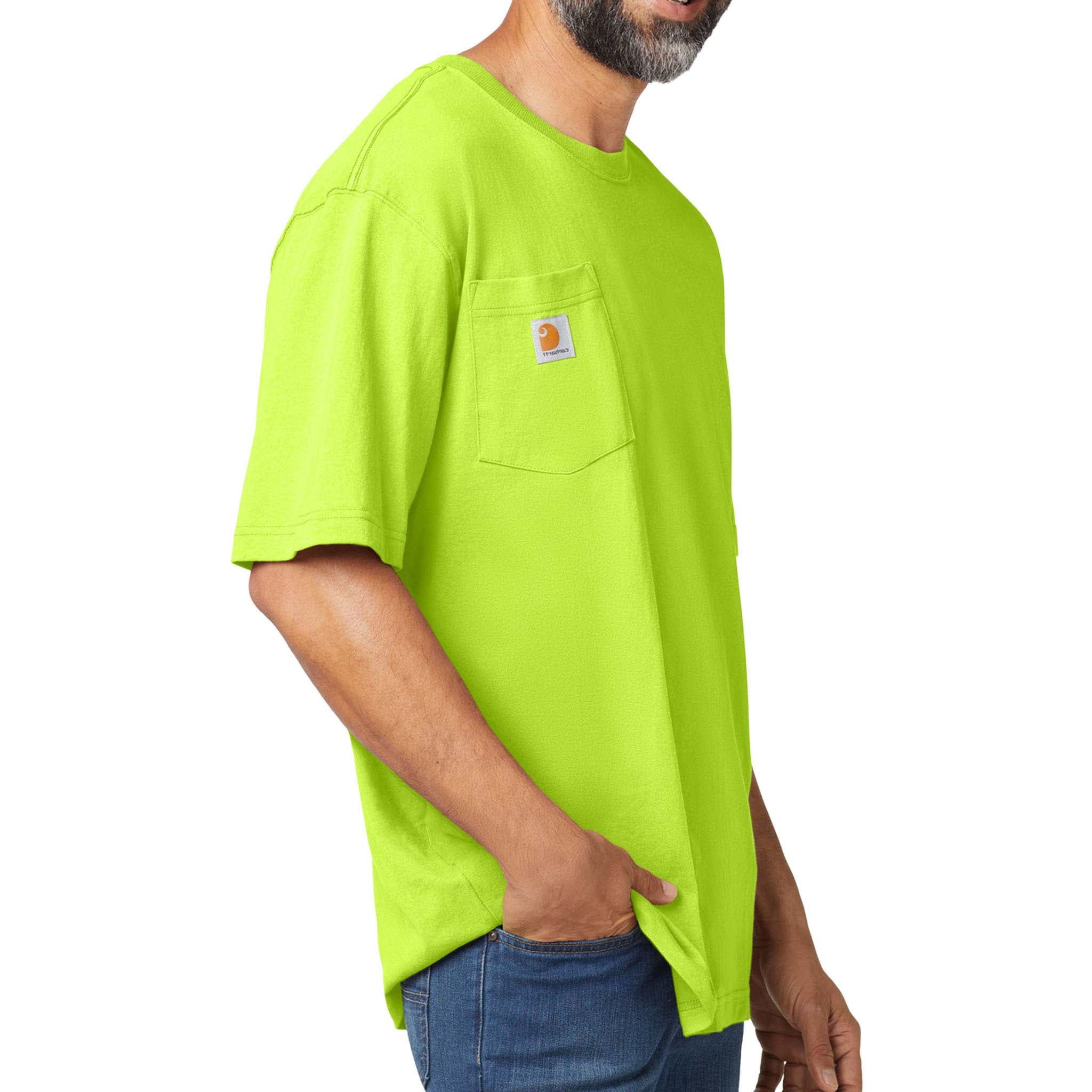 Carhartt CTK87 custom short sleeve t-shirt in brite lime, right side view