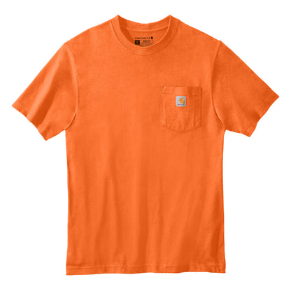 Carhartt CTK87 custom short sleeve t-shirt in brite orange, front view