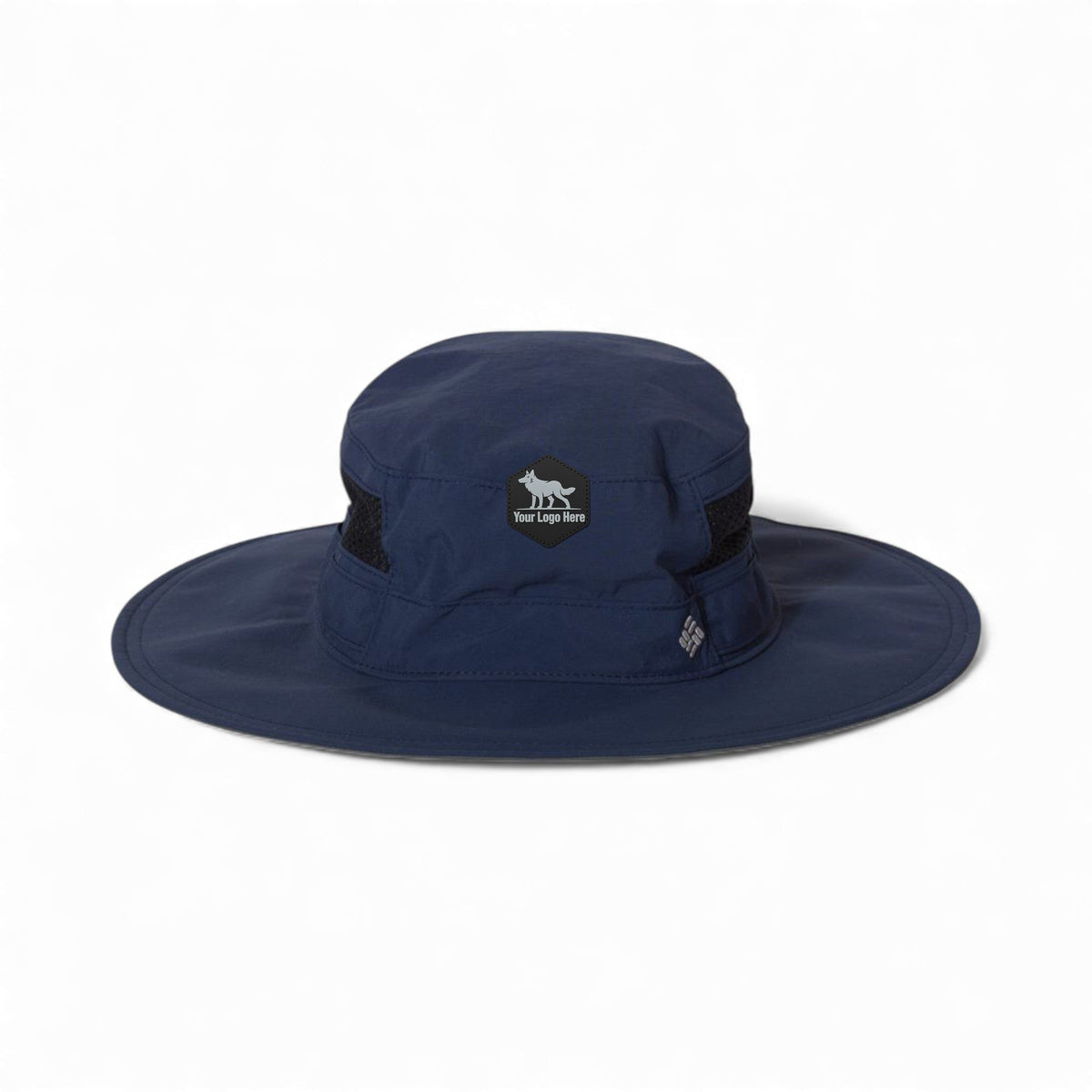 PVC patch preview of Columbia 212477 custom hat in collegiate navy