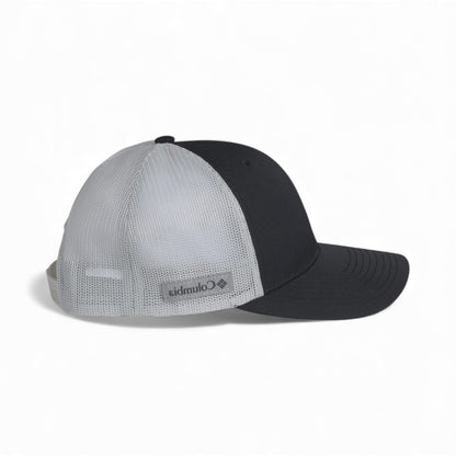 Right side view of Columbia 216513 custom hat in black and cool grey