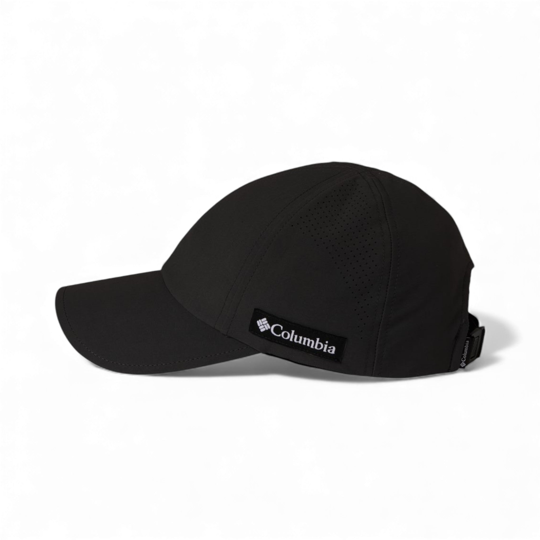 Left side view of Columbia 216514 custom hat in black
