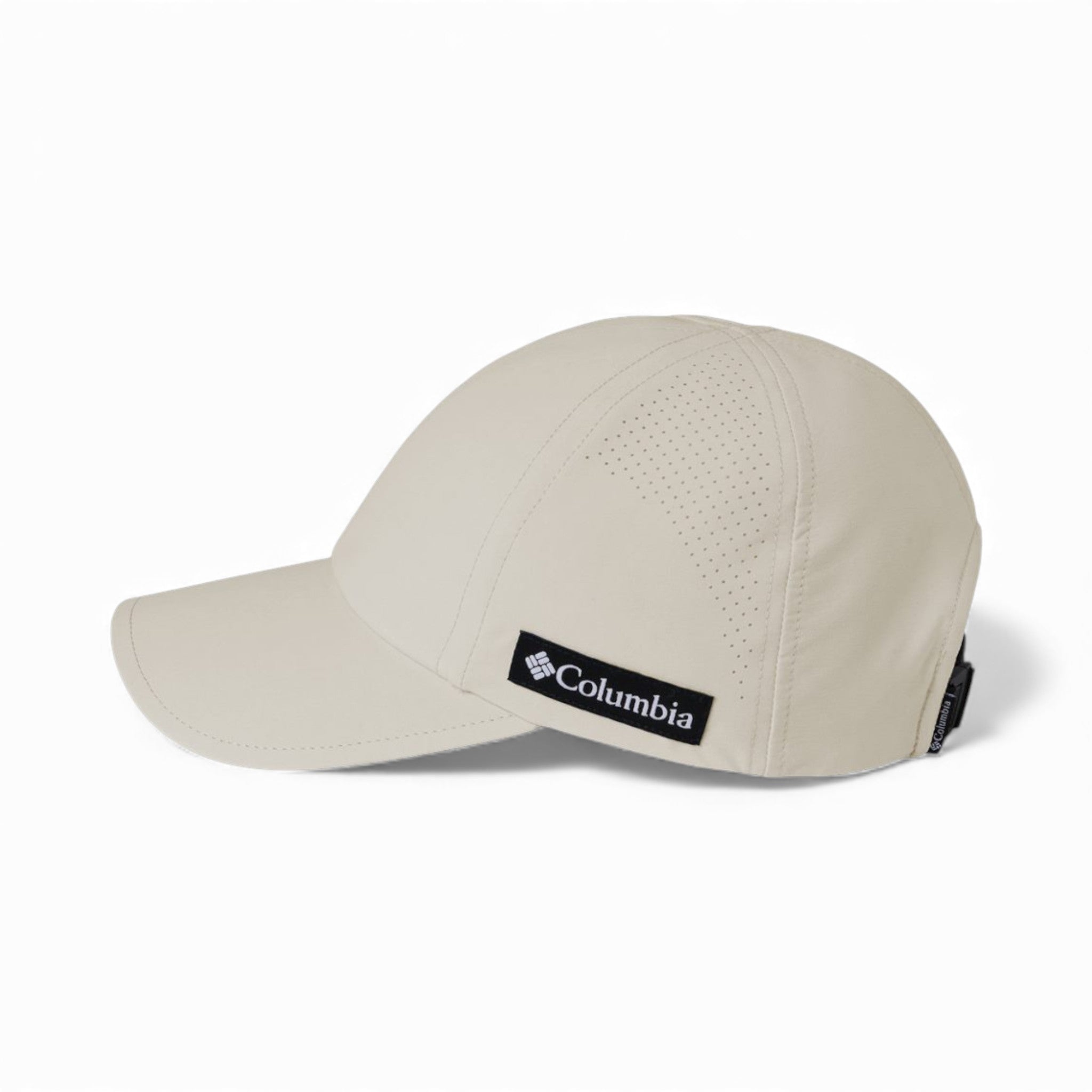 Left side view of Columbia 216514 custom hat in fossil