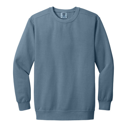 Comfort Colors 1566 custom crewneck in blue jean, front view