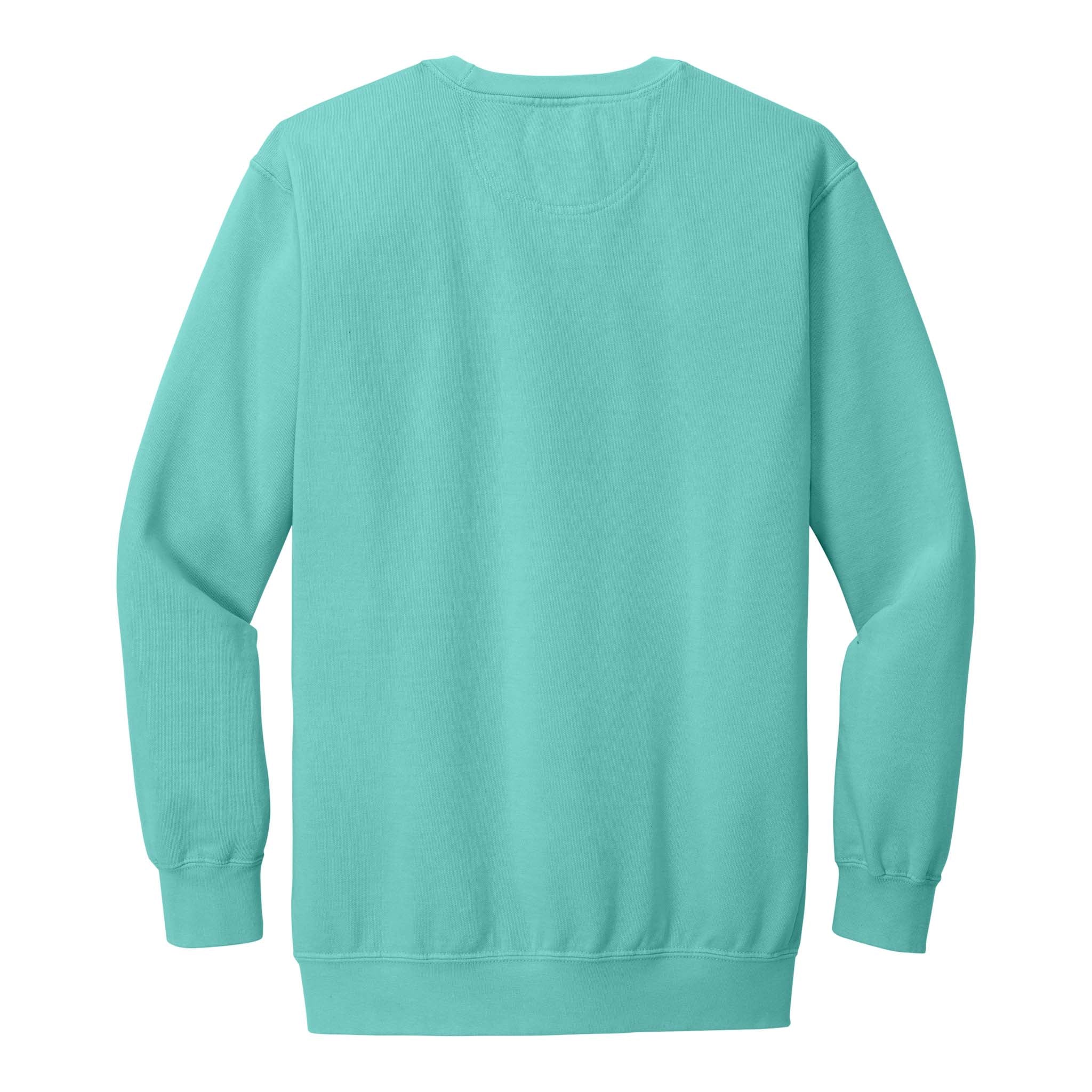 Comfort Colors 1566 custom crewneck in chalky mint, back view