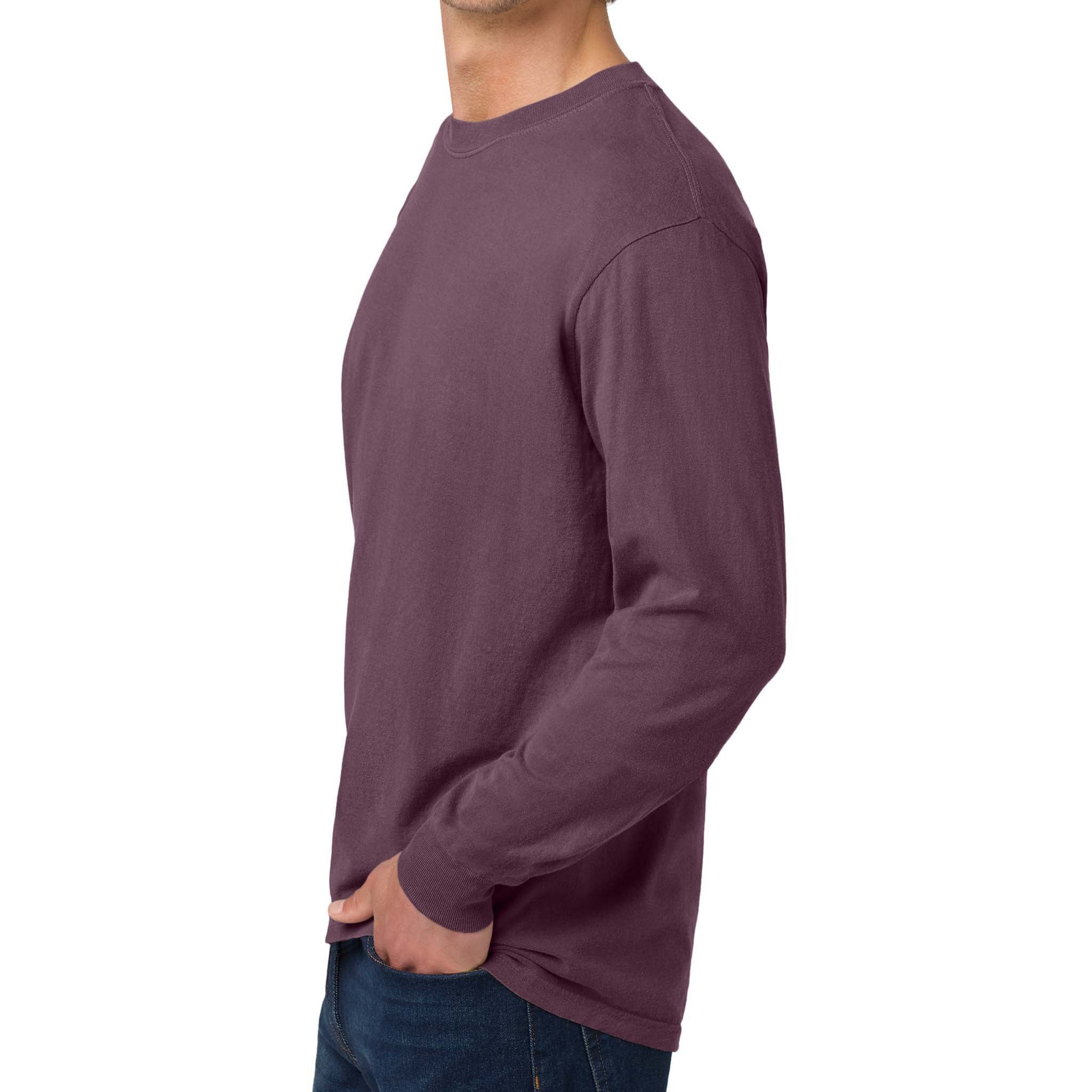 Comfort Colors 6014 custom long sleeve t-shirt in berry, left side view