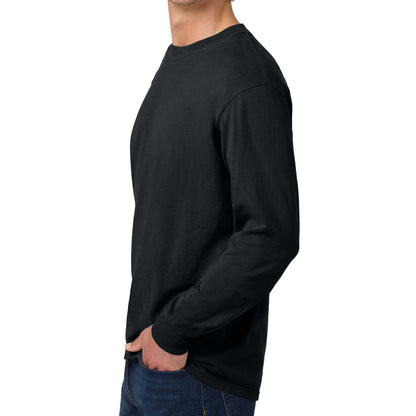 Comfort Colors 6014 custom long sleeve t-shirt in black, left side view