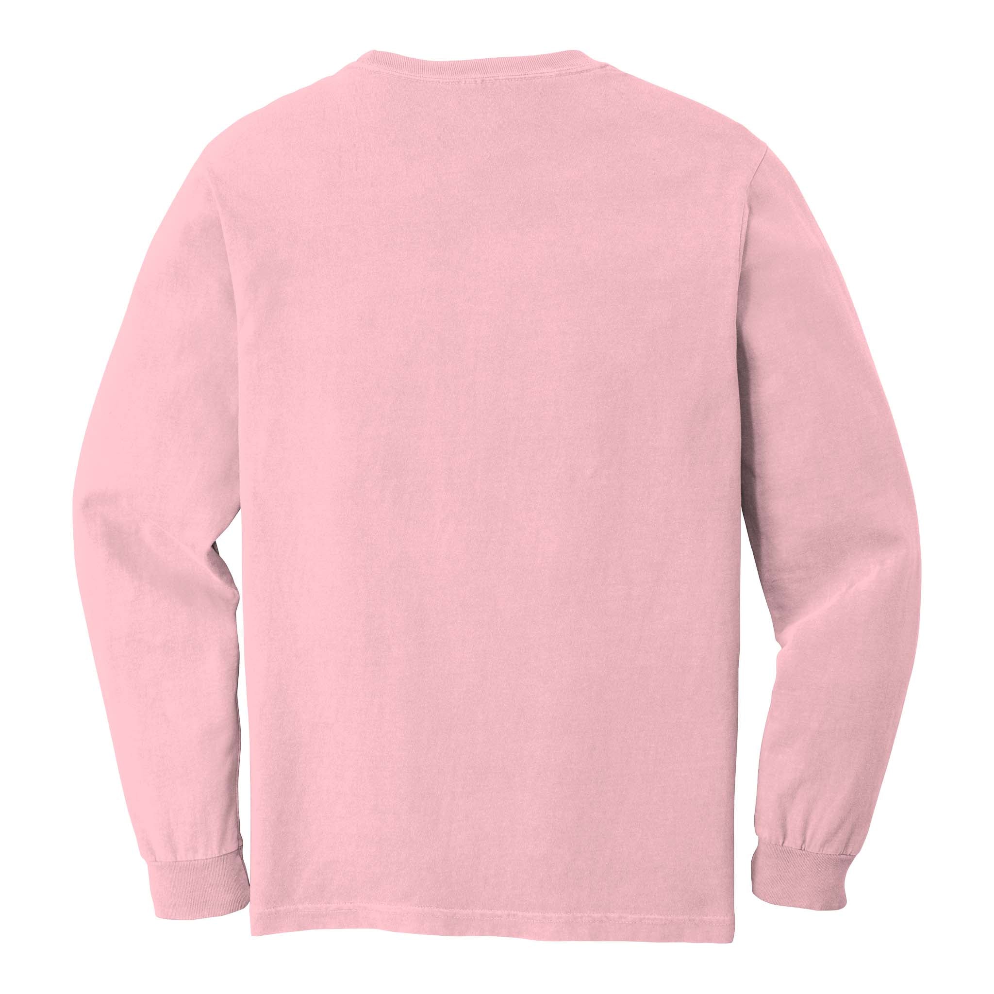 Comfort Colors 6014 custom long sleeve t-shirt in blossom, back view