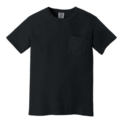 Comfort Colors 6030 custom short sleeve t-shirt in black, front view