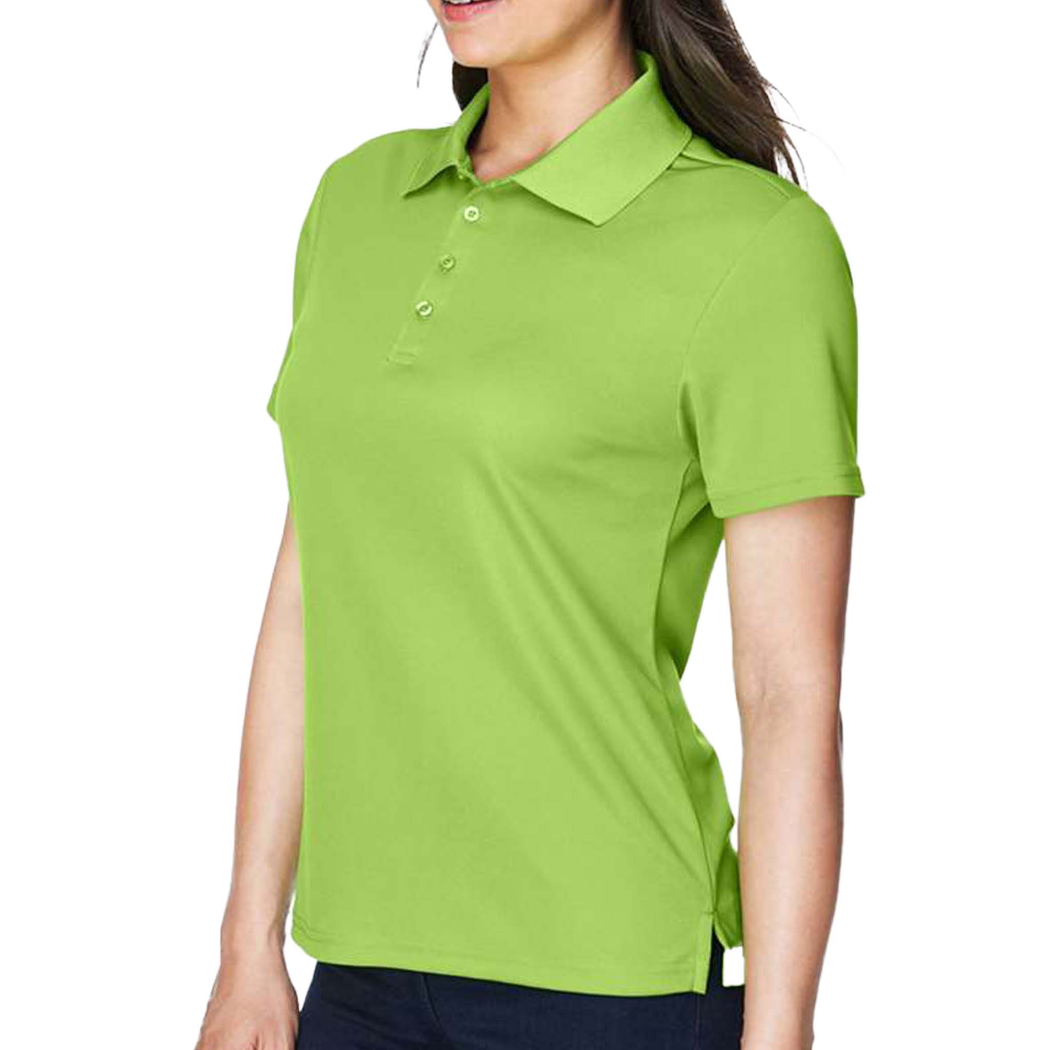Core 365 78181 custom polo in acid green, left side view