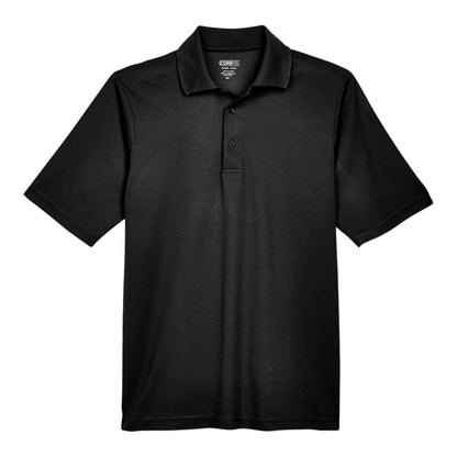 Core 365 88181 custom polo in black, front view