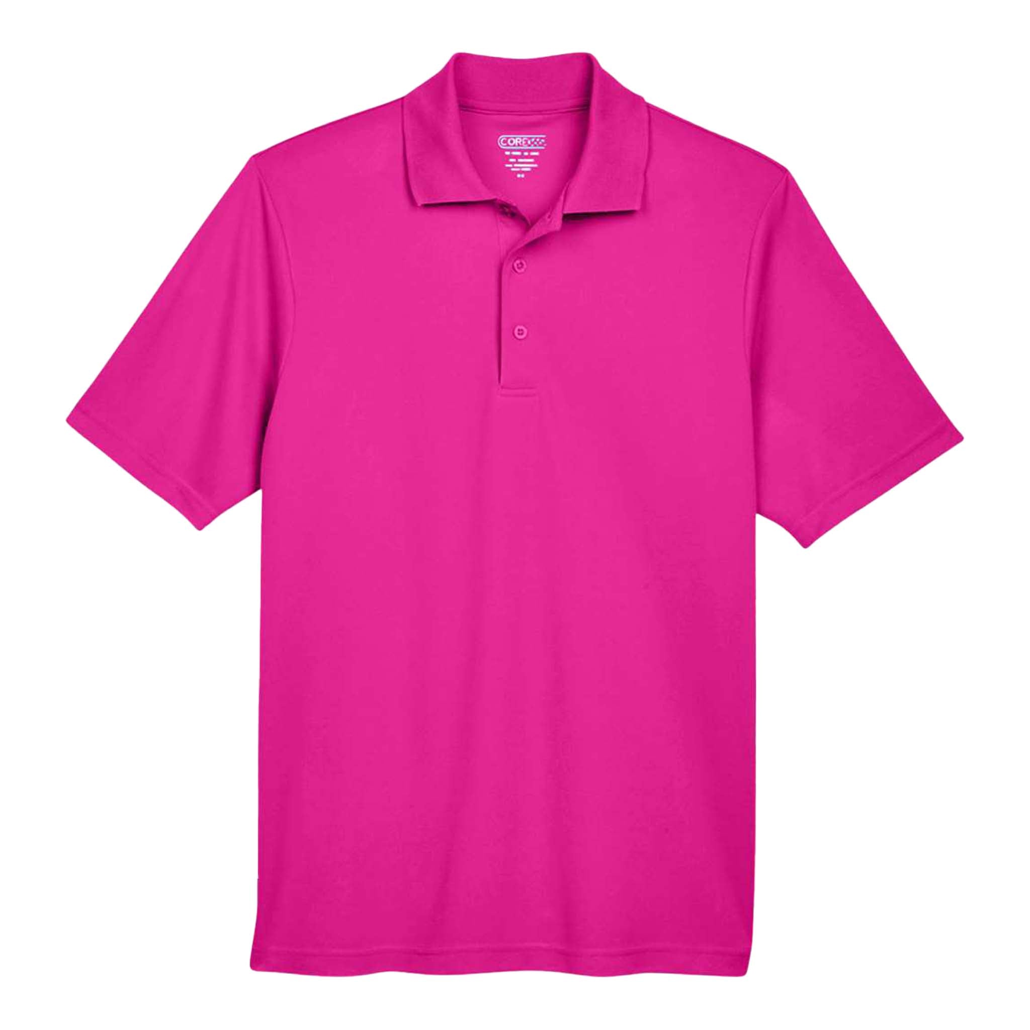 Core 365 88181 custom polo in bright magenta, front view