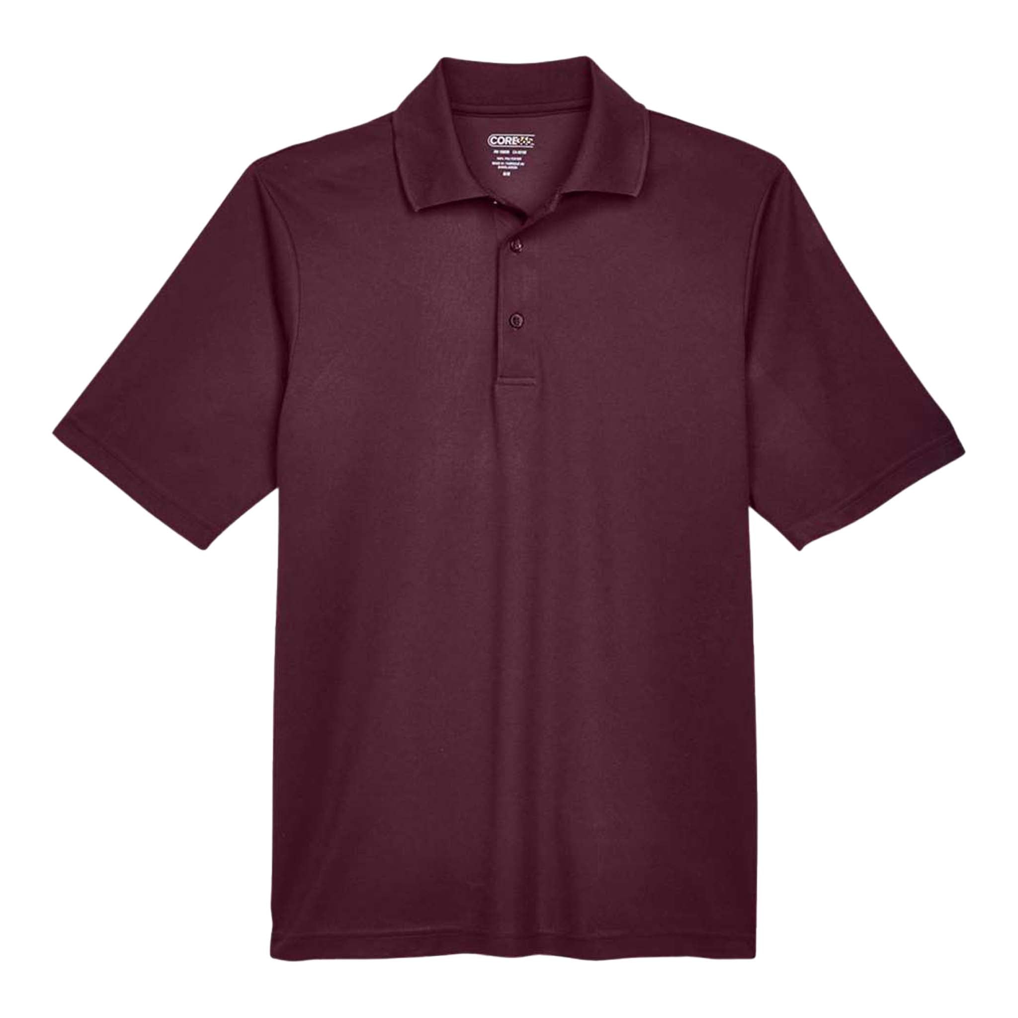 Core 365 88181 custom polo in burgundy, front view