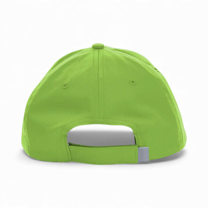 Back view of Core 365 CE001 custom hat in acid green