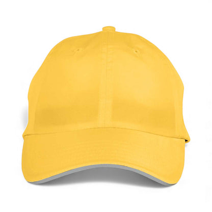 Front view of Core 365 CE001 custom hat in campus gold