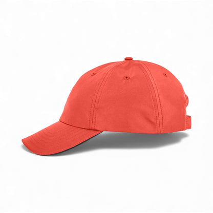 Left side view of Core 365 CE001 custom hat in campus orange