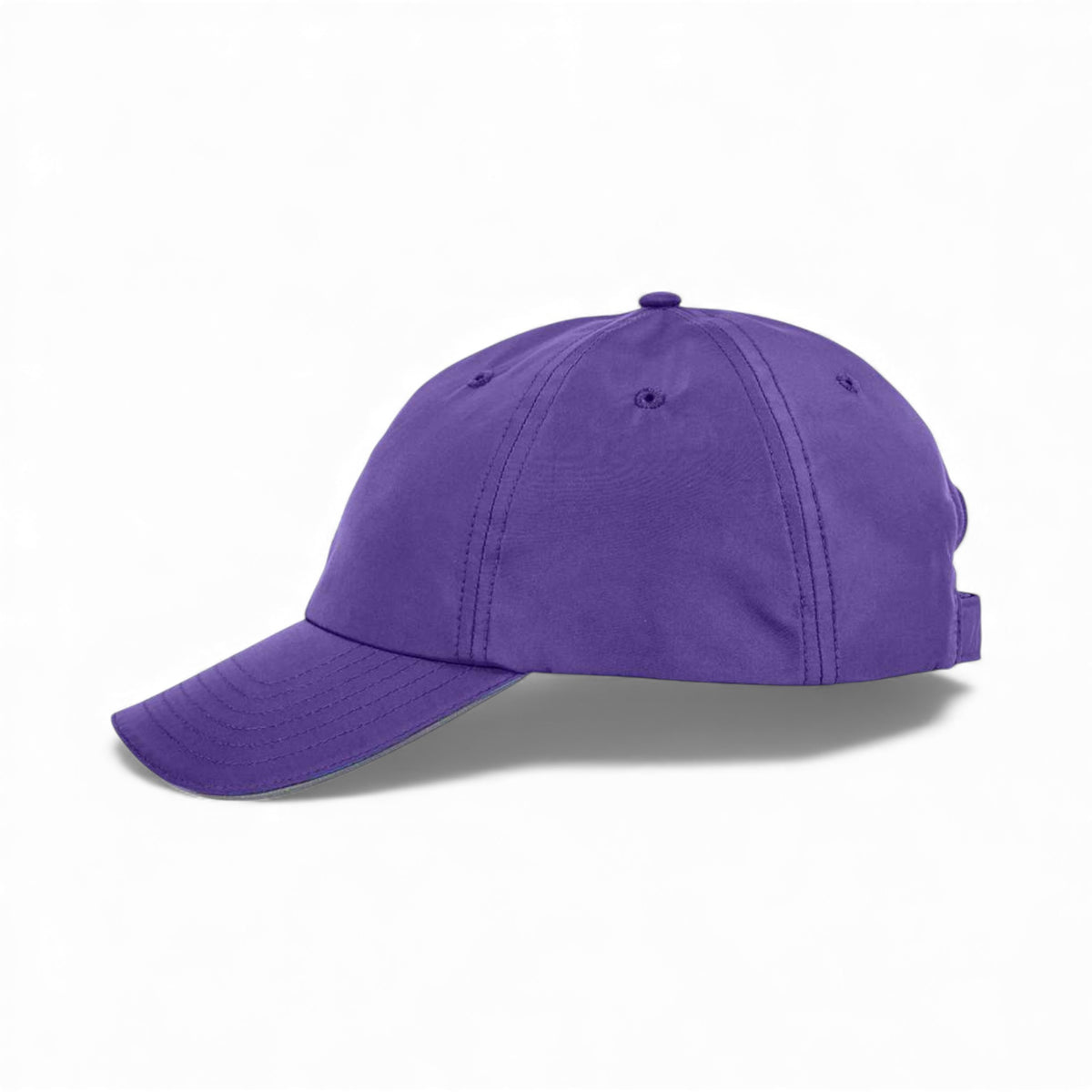 Left side view of Core 365 CE001 custom hat in campus purple