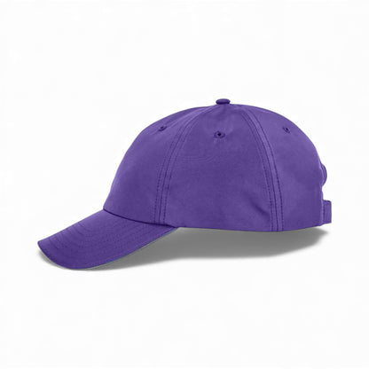Left side view of Core 365 CE001 custom hat in campus purple