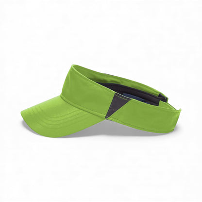 Left side view of Core 365 CE002 custom hat in acid green and carbon