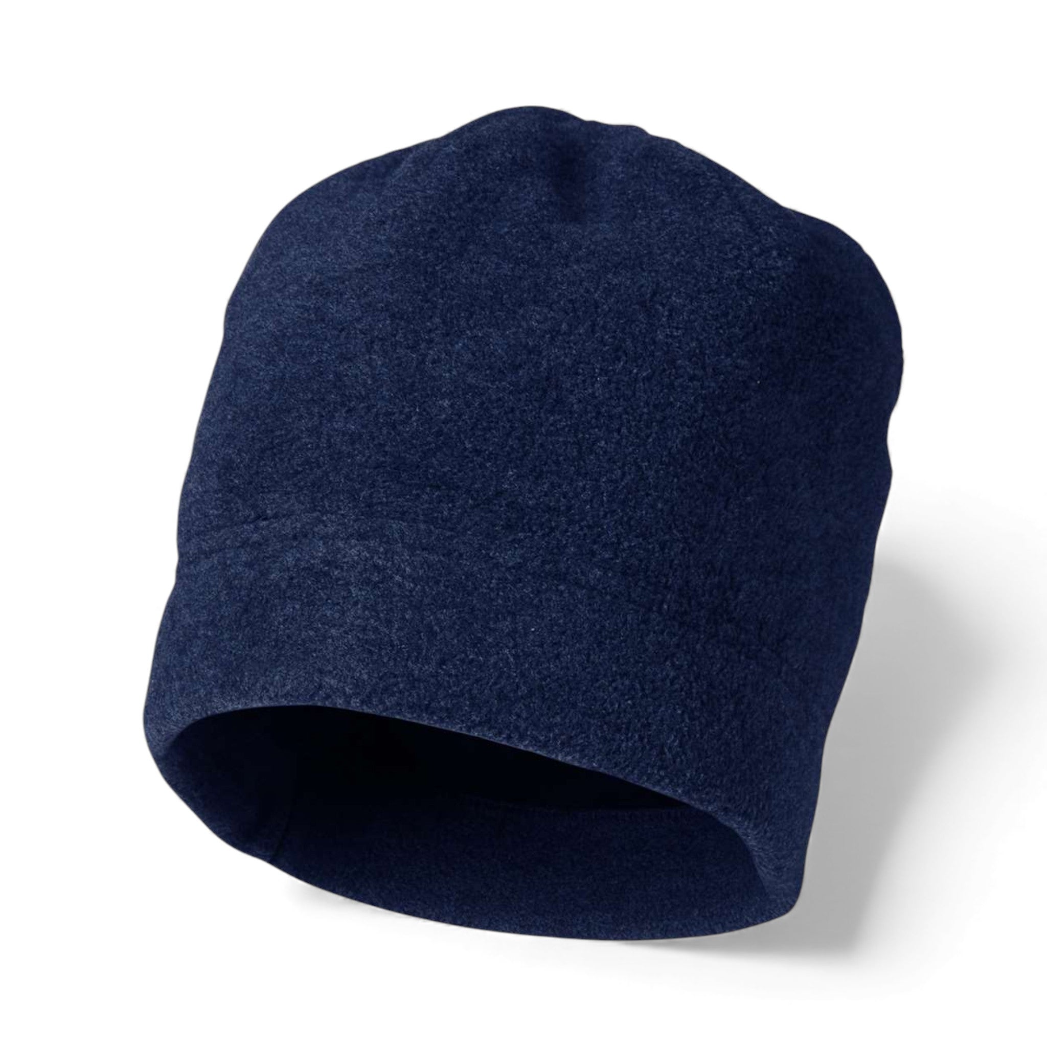 Left side view of Core 365 CE901 custom hat in classic navy