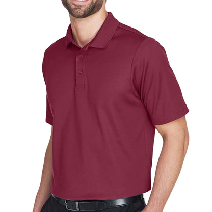 Devon & Jones DG20 custom polo in burgundy, left side view