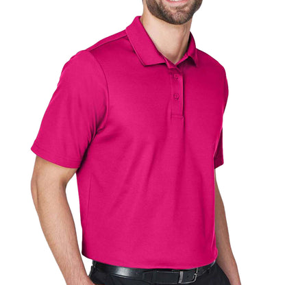 Devon & Jones DG20 custom polo in crown raspberry, right side view